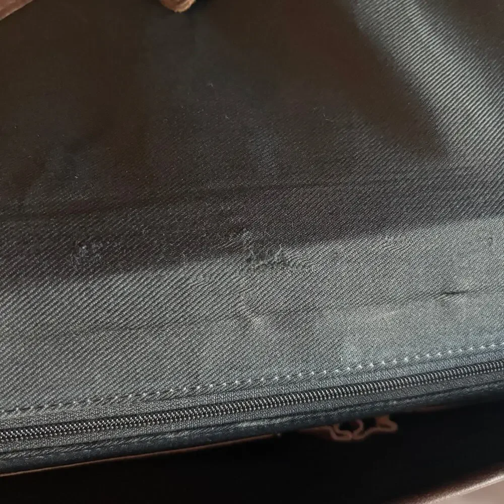 EDDIE BAUER | Vintage Mahogany Leather Shell Briefcase / Portfolio Bag